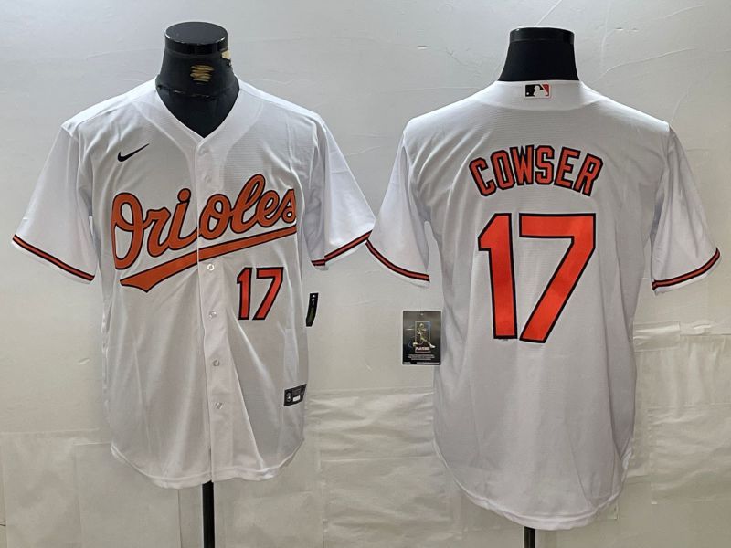 Men Baltimore Orioles #17 Cowser White Game 2024 Nike MLB Jersey style 2